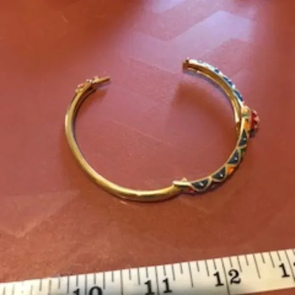 Sterling silver and enamel bangle - Picture 4 of 8